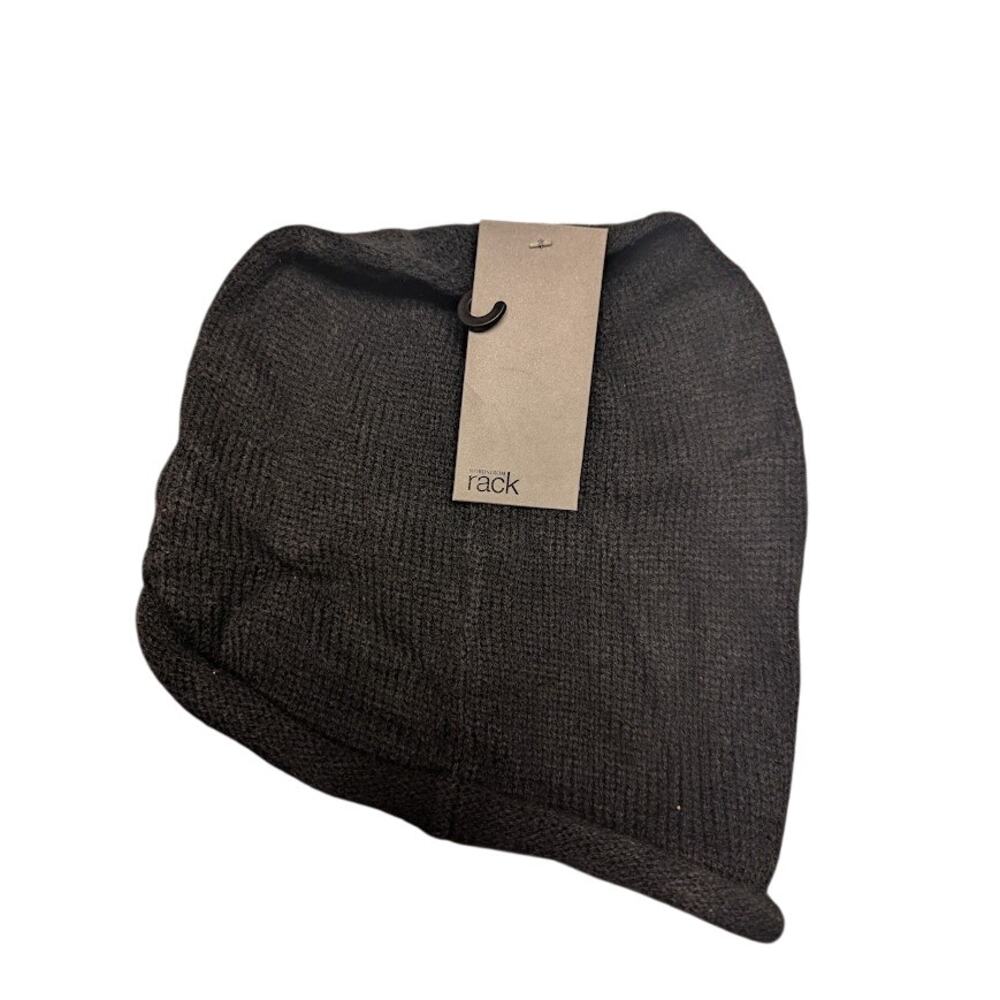 FISHERMAN Slouchy Beanie Hat Knit Hat Winter Fall Unisex One Size Ribbed black